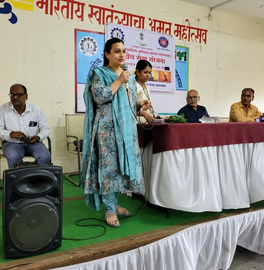 Dr. Deepali Bhalgat conducting a community health awareness session in Ahilyanagar